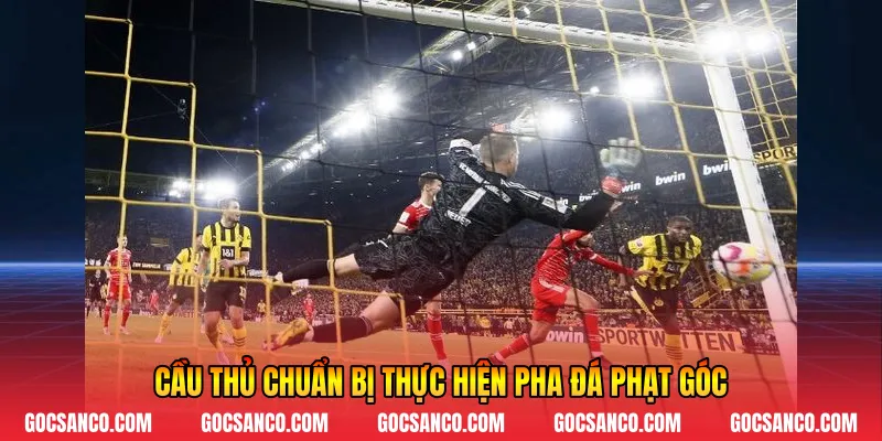 Cầu thủ chuẩn bị thực hiện pha đá phạt góc