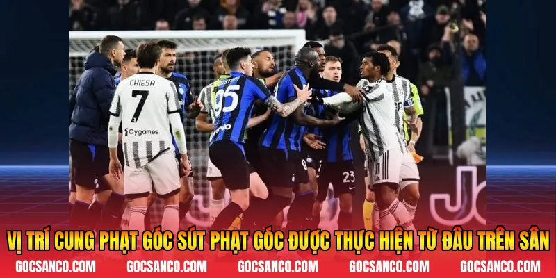 Vị trí cung phạt góc sút phạt góc được thực hiện từ đâu trên sân